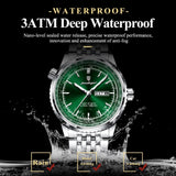 POEDAGAR Fashion Watches For Man Stainless Steel Date Week Quartz Men - H&H